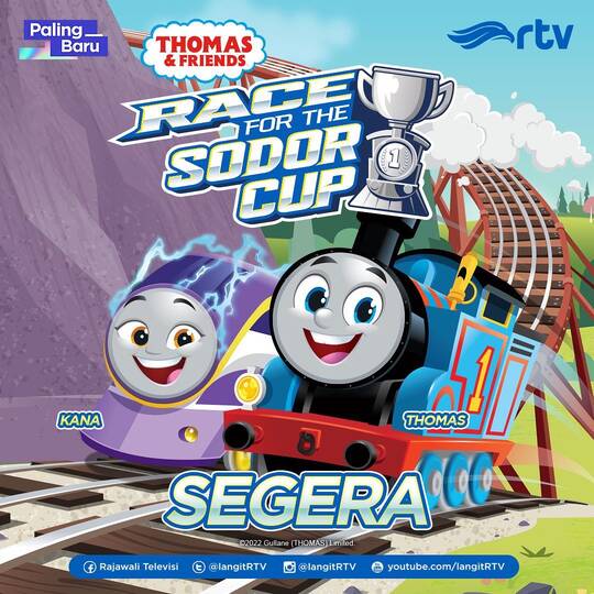 Thomas & Friends All Engines Go Bakal Tayang di RTV? Edisi Spesial ‘Race for the Sodor Cup’ tayang di Indonesia lewat RTV