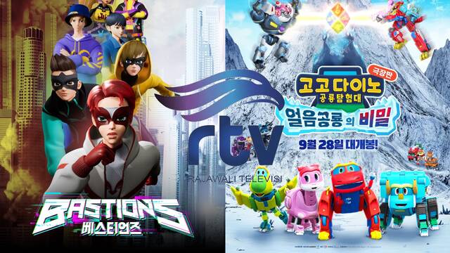 Animasi Korea Dari Bastions BTS sampai Go go dino The Movie Ice Dinosaur Adventure bakal diputar di Rajawali Televisi atau Rtv